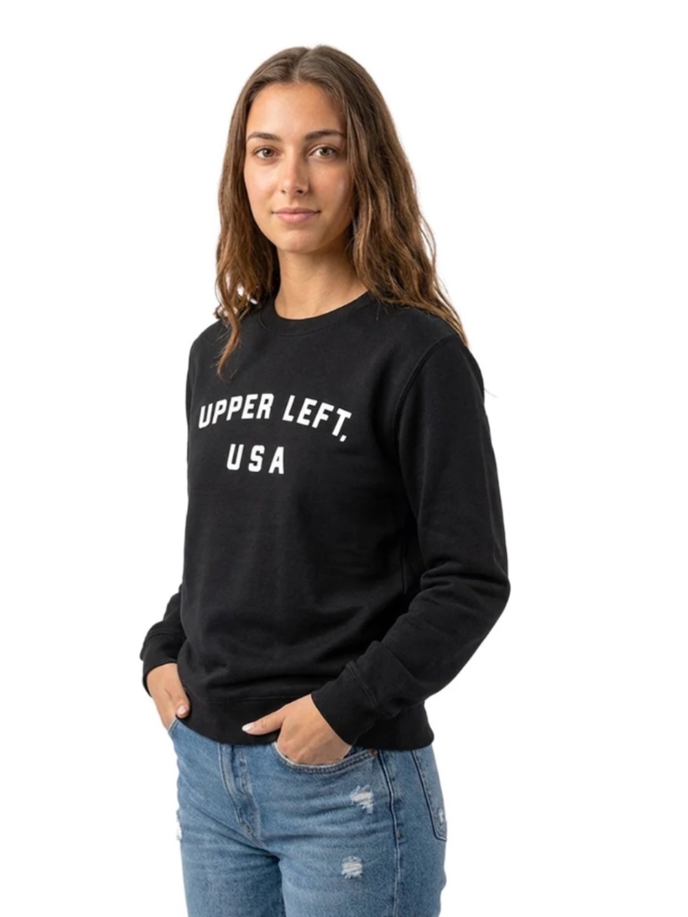 Upper Left, USA Crewneck
